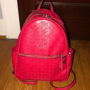 Red Guess purse backpack